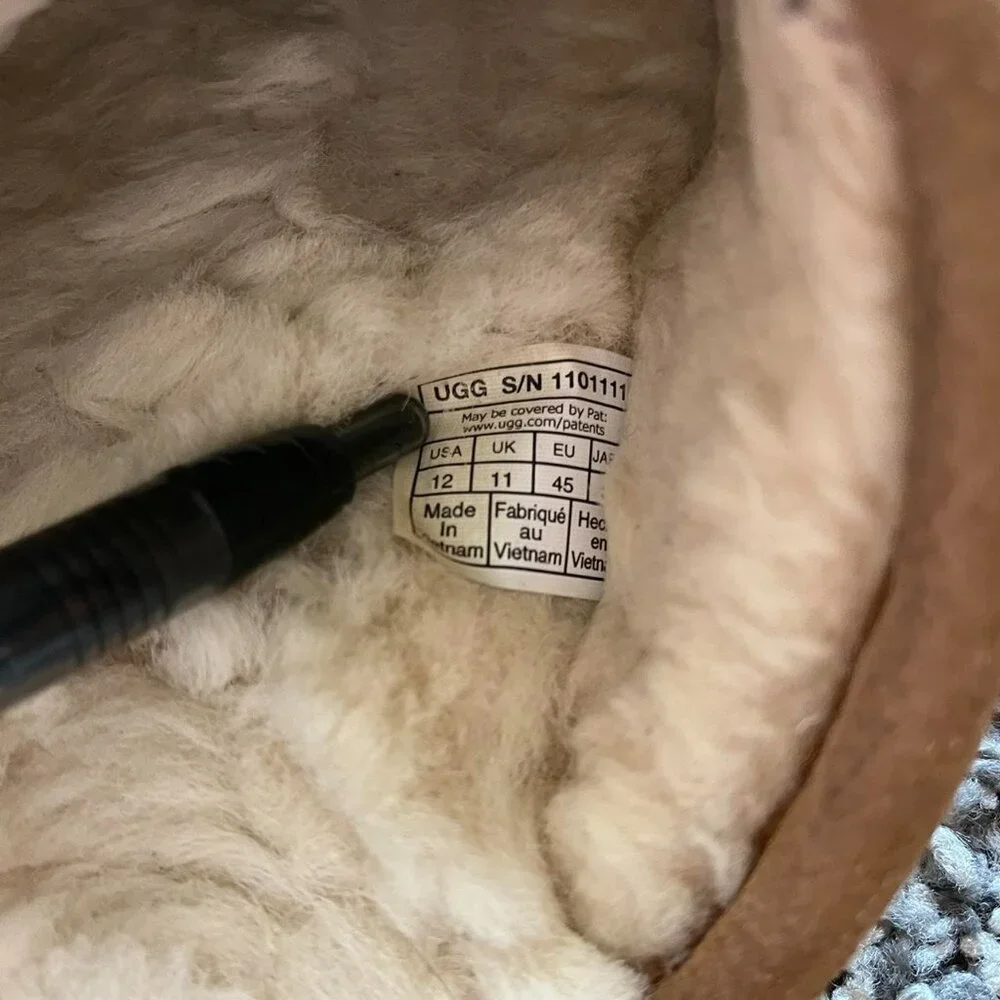 UGG Scuff Men 12 Suede Chestnut Slippers Sheepskin Slip-ons Normcore Preppy - Picture 5 of 7